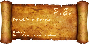 Prodán Erina névjegykártya